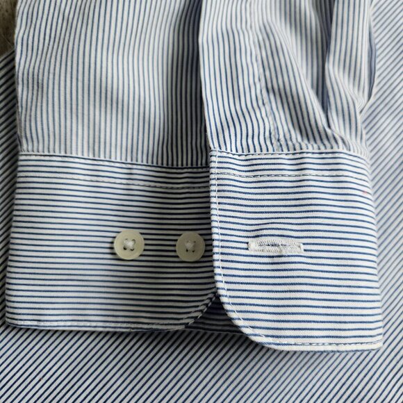 Michigan Wolverines Button Shirt Size 1X Las Olas Stripe Rhinestone NCAA Vtg 90s - Picture 12 of 16